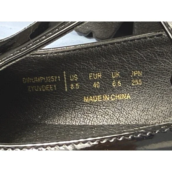 Dream Pairs Chunky Platform Mary Jane Shoes Black Patent Lug Sole 8.5 - Picture 10 of 12